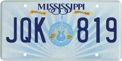 MS license plate JQK819