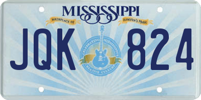 MS license plate JQK824