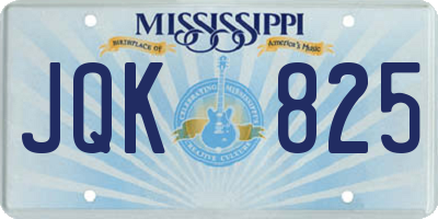 MS license plate JQK825
