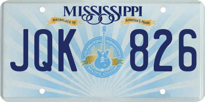 MS license plate JQK826