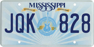 MS license plate JQK828
