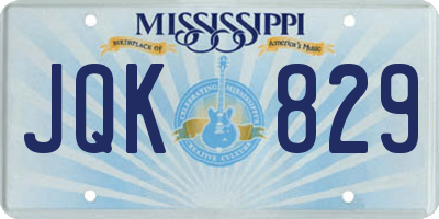MS license plate JQK829