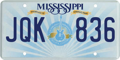 MS license plate JQK836