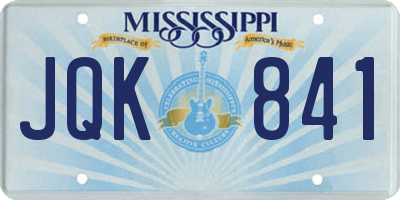 MS license plate JQK841