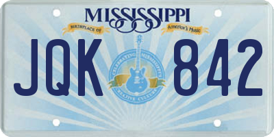 MS license plate JQK842