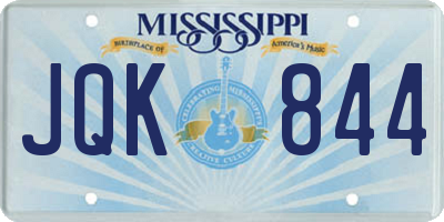 MS license plate JQK844