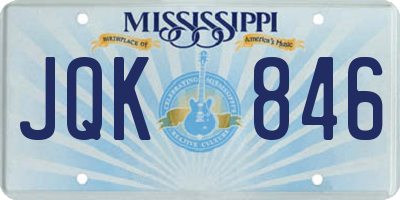 MS license plate JQK846