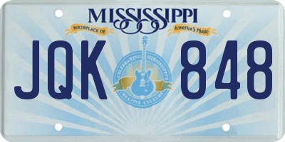 MS license plate JQK848