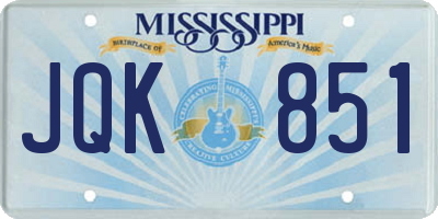 MS license plate JQK851