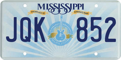 MS license plate JQK852
