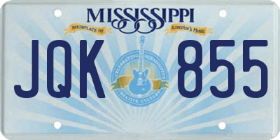 MS license plate JQK855