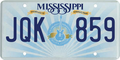 MS license plate JQK859
