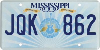 MS license plate JQK862