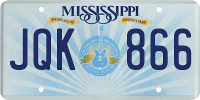 MS license plate JQK866