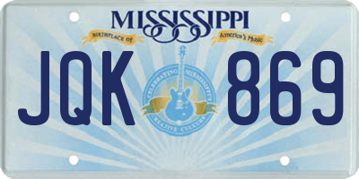 MS license plate JQK869