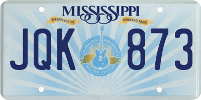 MS license plate JQK873