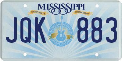 MS license plate JQK883