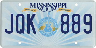 MS license plate JQK889