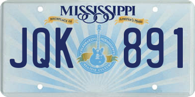 MS license plate JQK891