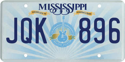 MS license plate JQK896