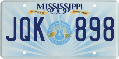 MS license plate JQK898