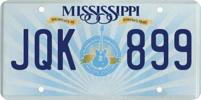 MS license plate JQK899