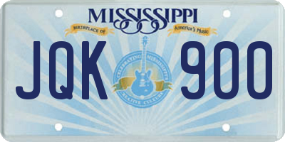 MS license plate JQK900