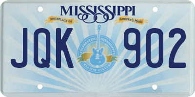 MS license plate JQK902