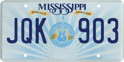 MS license plate JQK903
