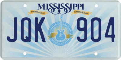 MS license plate JQK904