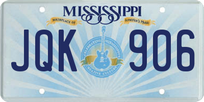 MS license plate JQK906