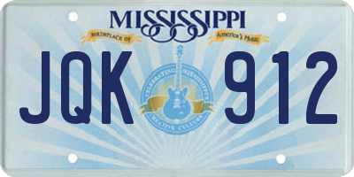 MS license plate JQK912