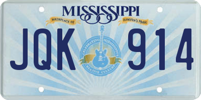 MS license plate JQK914