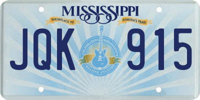 MS license plate JQK915
