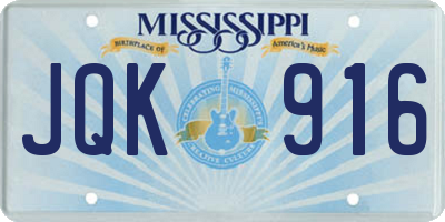 MS license plate JQK916