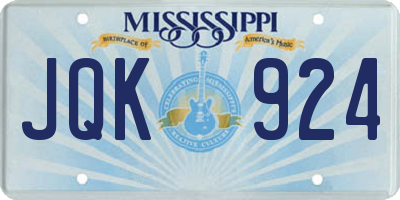 MS license plate JQK924