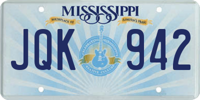 MS license plate JQK942