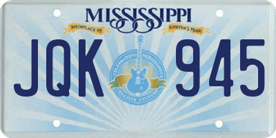 MS license plate JQK945