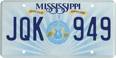 MS license plate JQK949