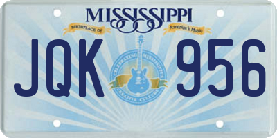 MS license plate JQK956