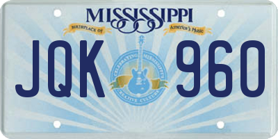 MS license plate JQK960