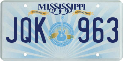 MS license plate JQK963
