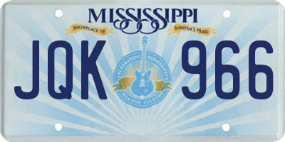 MS license plate JQK966