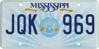 MS license plate JQK969
