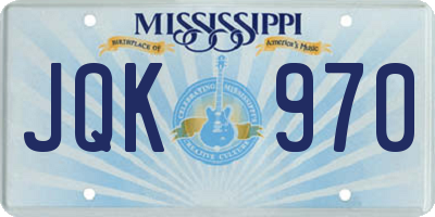 MS license plate JQK970