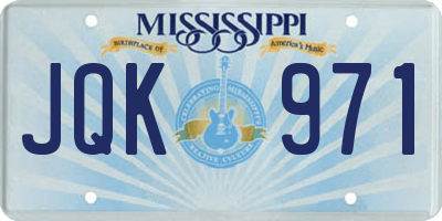 MS license plate JQK971