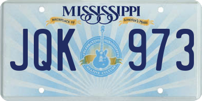 MS license plate JQK973
