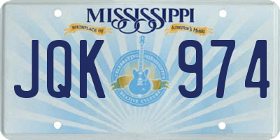 MS license plate JQK974