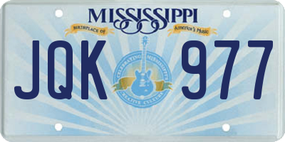 MS license plate JQK977
