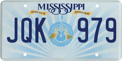 MS license plate JQK979